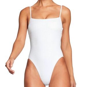 Vitamin A Jenna One-Piece Swimsuit in White Ecotex Size Small